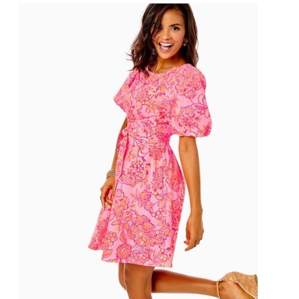 NWT lilly pulitzer knoxlie elbow sleeve mandevilla baby days bloom dress size 6 - Picture 5 of 10